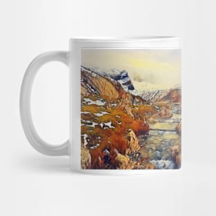 Snow topped mountain scenery Mug